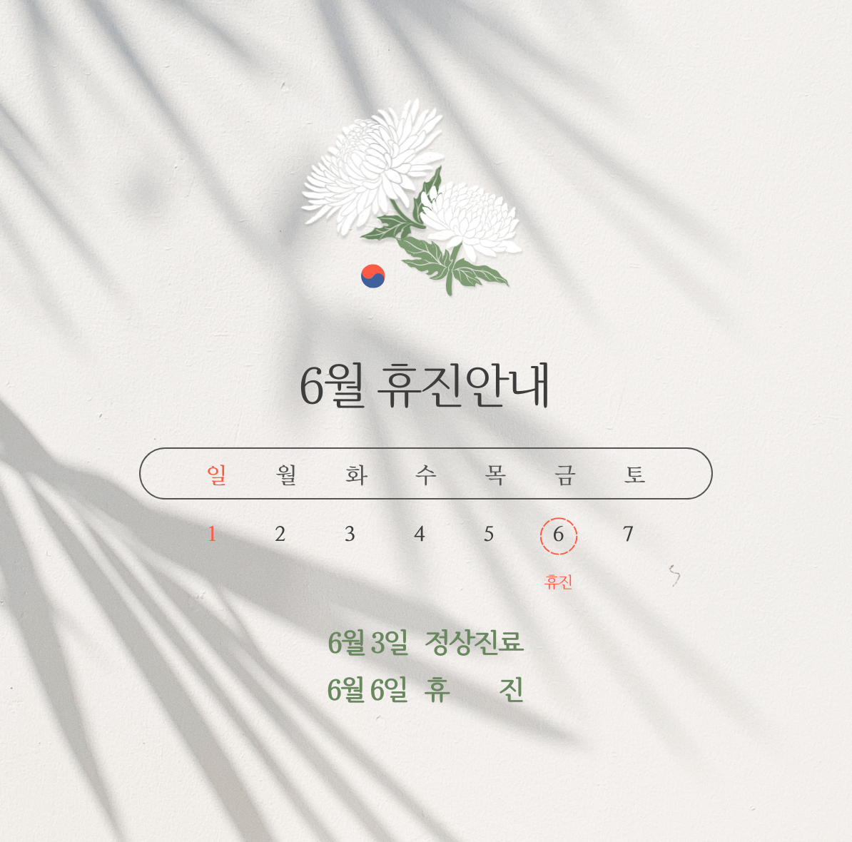6월 휴진일