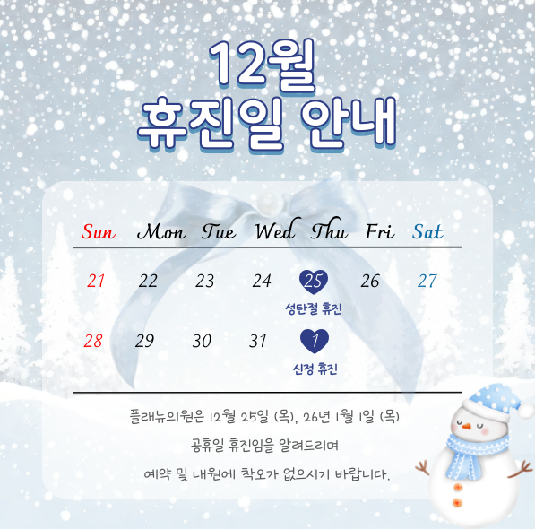 12월 휴진일